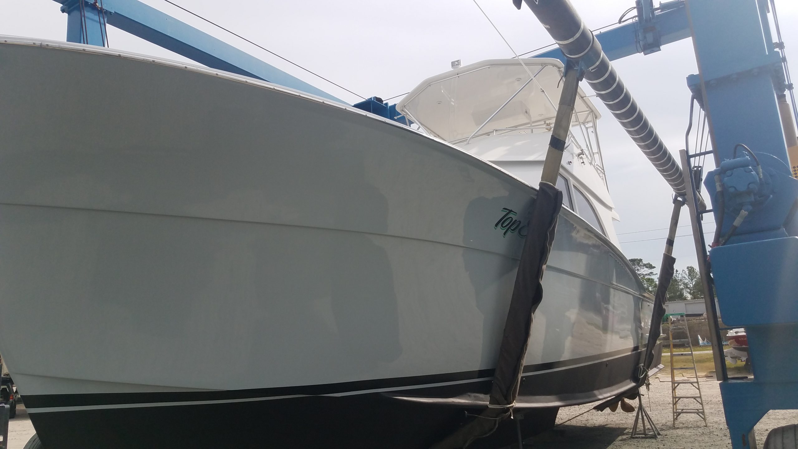 MARINE TEX: repairing damage to fiberglass hull boat bottom 