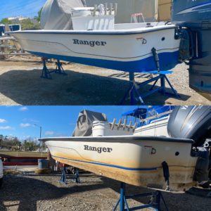 bottom boat paint before and after